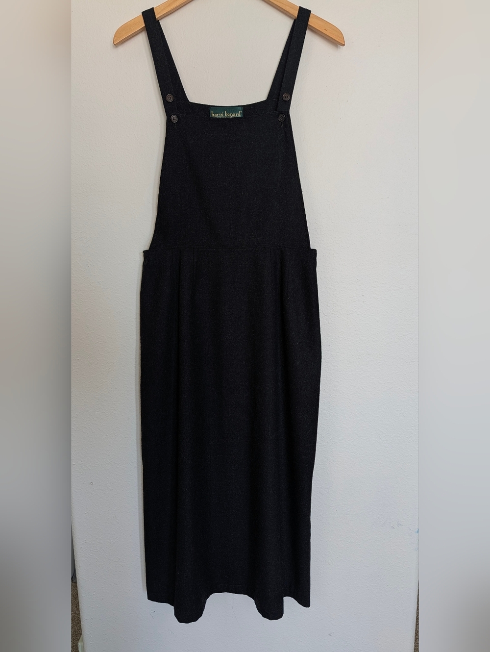 Vintage Harve Benard Wool Pinafore Dress Size 10 Dark Charcoal Gray